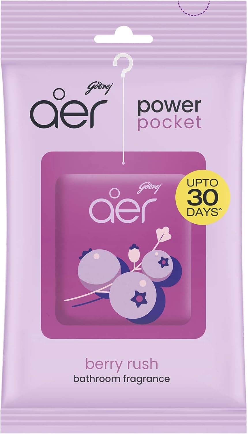 Godrej Aer Power Pocket Bathroom Fragrance -Berry Rush  10g - 1