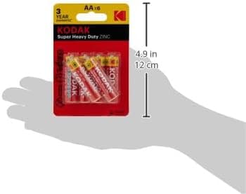KODAK Super Heavy Duty | AA Batteries | Double A | Disposable Household | Carbon Zinc | 1.5V |6 Blister Pack - 5