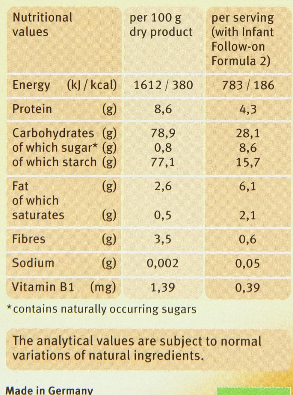HOLLE ORG WHOLEGRN 3 GRAIN CEREAL 6X250G - 8