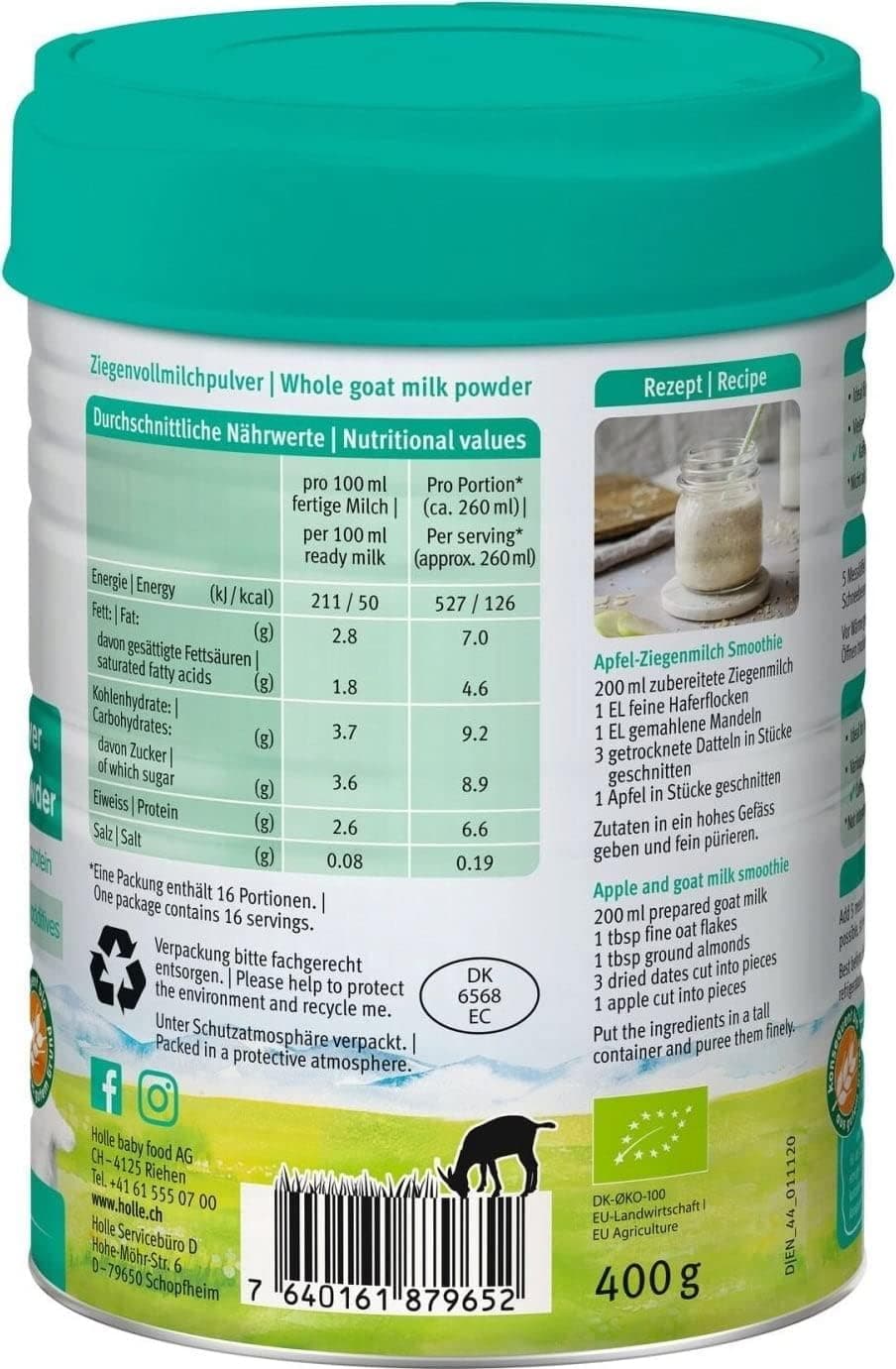 HOLLE ORG GOAT MILK FAMILY 6X400GM - 2