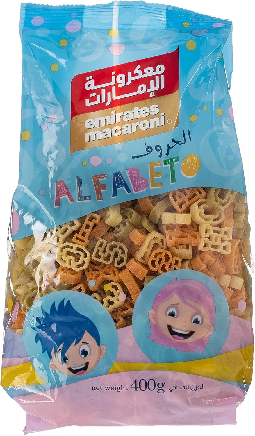 EM ALPHABT SHAPE TRICLR PASTA 20X400GM