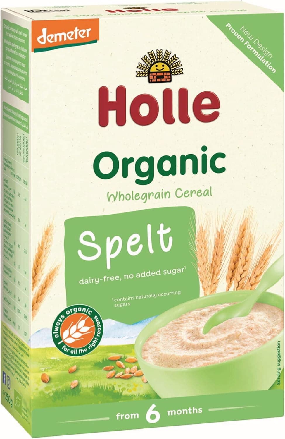 HOLLE ORG WHOLEGRAIN SPELT CEREAL 6X250G - 6