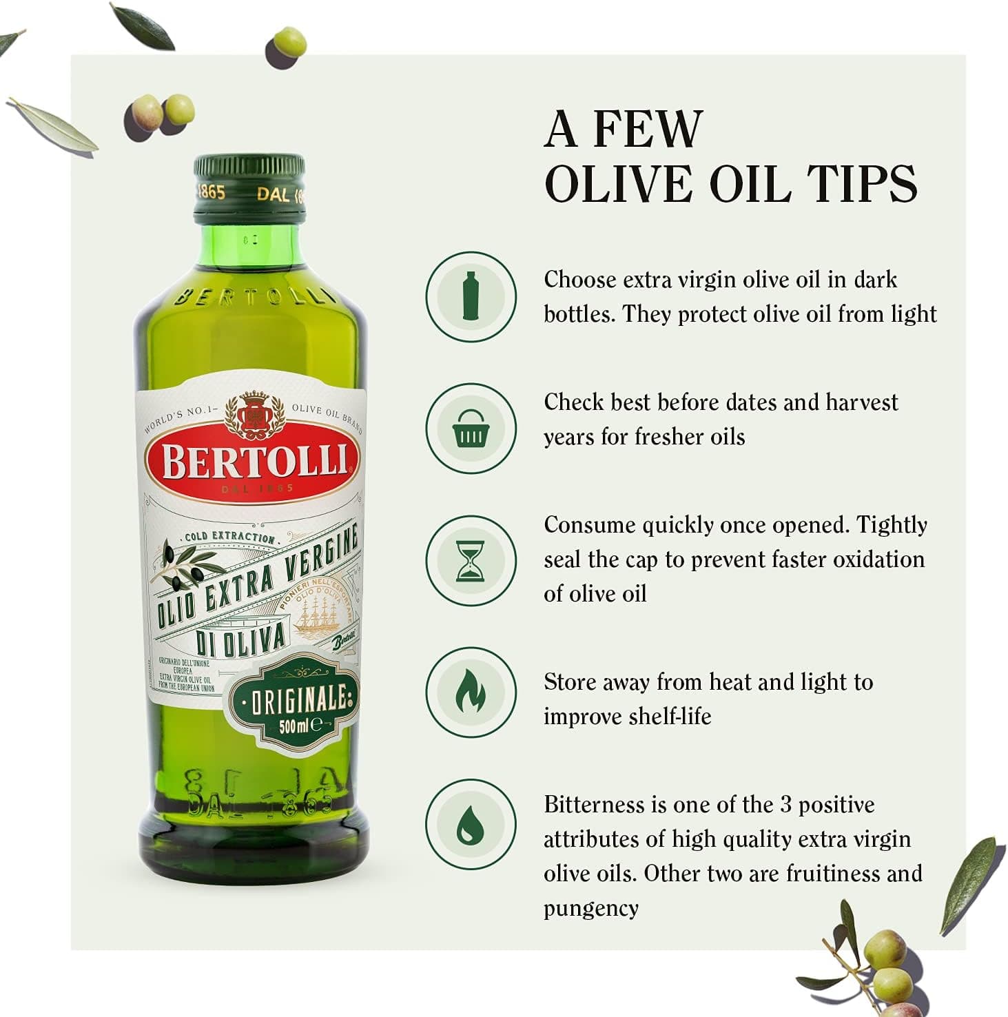 BERTOLLI EXTRA VIRGIN OLIVE OIL 6X1 LIT - 3