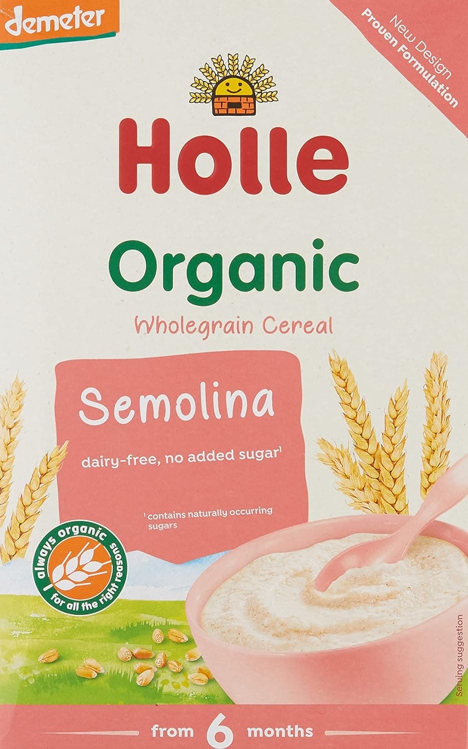 HOLLE ORG WG SEMOLINA CEREAL 6X250GM - 1
