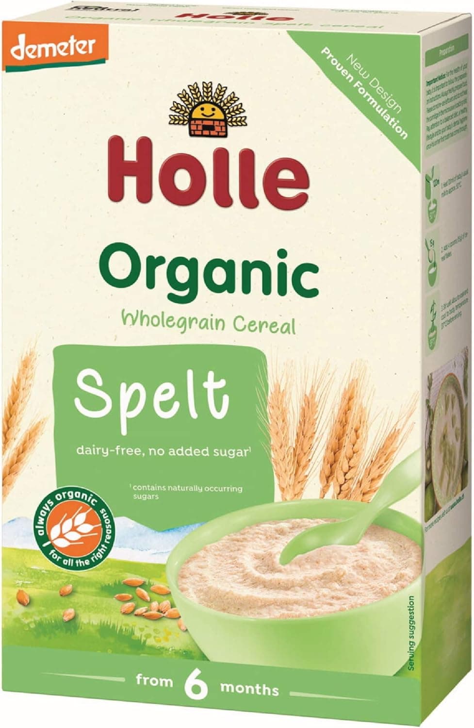 HOLLE ORG WHOLEGRAIN SPELT CEREAL 6X250G - 5